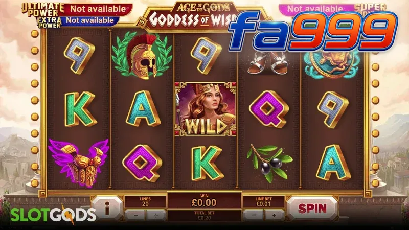 Age of the Gods: Goddess of Wisdom স্লট গেমের ইন্টারফেস